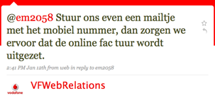 Vodafone op Twitter