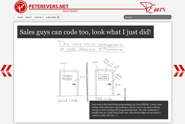 Screenshot PeterEvers.net